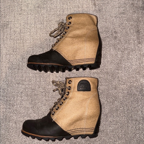 Sorel Two Toned Lace Up Boots Women’s Size 9.5 Winter Brown/Black Good Condition - Picture 5 of 11